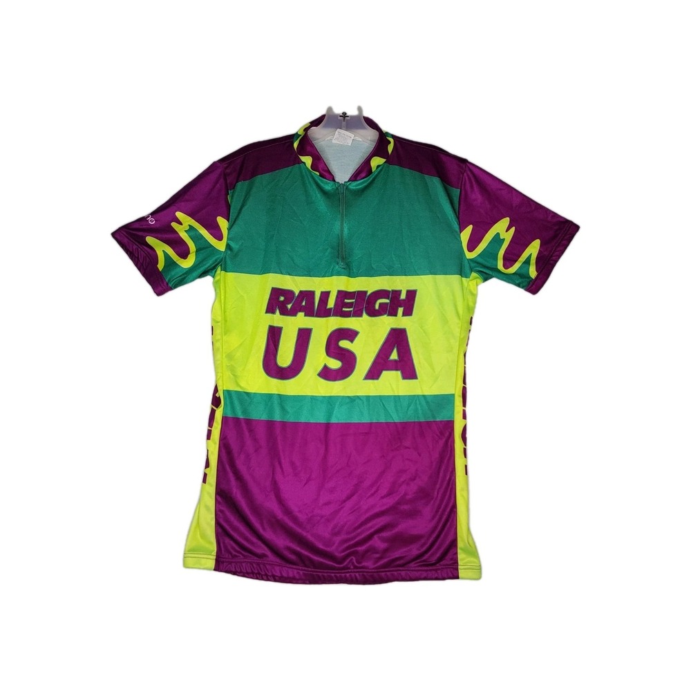 Vintage Baleno Cycling Jersey Women L Purple 90s Retro Bike‎ Shirt 1/4 Zip USA